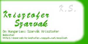 krisztofer szarvak business card