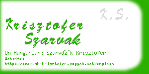 krisztofer szarvak business card